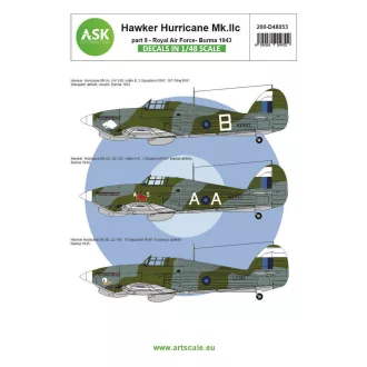   Art Scale Kit Hawker Hurricane Mk.IIc part 9 - Royal Air Force Burma - matricakészlet