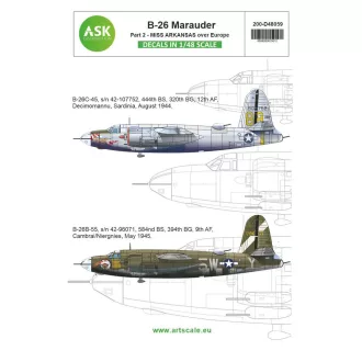   Art Scale Kit B-26B Marauder part 2 - Over Europe, Miss Arkansas - Mediterranean area and D-Day ISH-TAK-HA-BA - matricakészlet