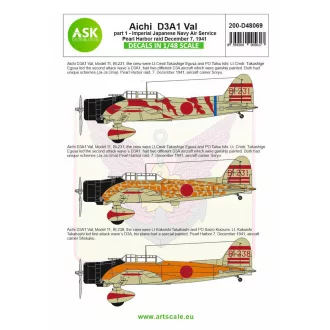   Art Scale Kit Aichi D3A1 Val part 1 - Pearl harbor raid, 7. December 1941 - matricakészlet