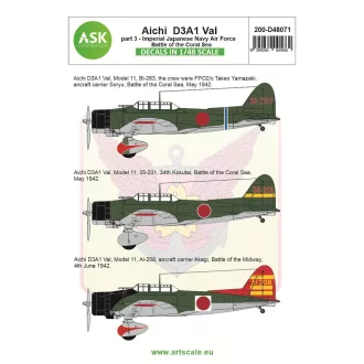   Art Scale Kit Aichi D3A1 Val part 3 - Imperial Japanese Navy Air Force, Battle of the Coral Sea - matricakészlet