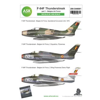   Art Scale Kit F-84F Thunderstreak part 1 - Belgian Air Force - matricakészlet