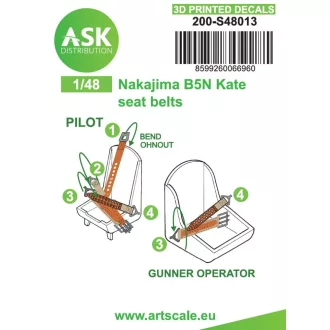   Art Scale Kit B5N Kate seat belts - 3D printed decals by ASK - 3D biztonságiöv-matrica