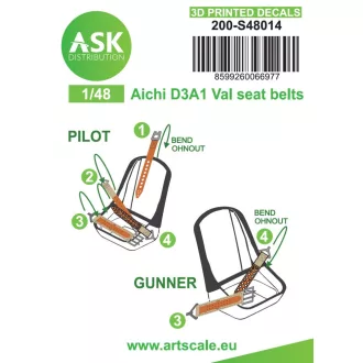  Art Scale Kit Aichi D3A1 Val seat belts - 3D printed decals by ASK - 3D biztonságiöv-matrica