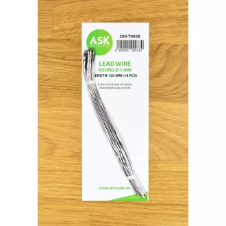   Art Scale Kit Lead Wire - Round Ø 1 mm x 120 mm (cca. 14 pcs) - ólomhuzal
