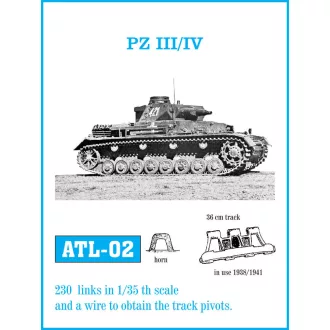 Friulmodel - Pz III (A-G) / Pz IV (A-D) fém lánctalp