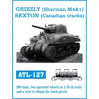   Friulmodel - GRIZZLY (Sherman M4A1) SEXTON (Canadian tracks) fém lánctalp
