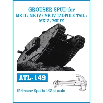   Friulmodel - GROUSER SPUD for MK II/MK IV /MKIV TADPOLE TAIL/MK V/MK IX fém lánctalp