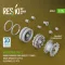 ResKit Merkava Mk.3 rubber bandage road wheels (12 pairs), track sprockets (2 pcs), idler wheels (2 pcs) for Meng/HobbyBoss kit (3D Printed)