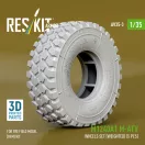 ResKit M1240A1 M-ATV wheels set (weighted) (5 pcs) for Rye Field Model (RFM) kit (3D Printed)