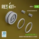 ResKit Merkava Mk.4 rubber-tyred road wheels (12 pairs) (3D Printed) for Meng / Hobby Boss