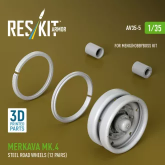   ResKit Merkava Mk.4 steel road wheels (12 pairs) (3D Printed) for Meng / Hobby Boss