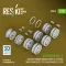 ResKit Merkava Mk.3 damaged rubber bandage wheels (12 pairs), track sprockets (2 pcs), idler wheels (2 pcs) for Meng/HobbyBoss kit (3D Printed)