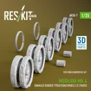 ResKit Merkava Mk.4 damaged rubber-tyred road wheels (12 pairs) (3D Printed) for Meng / Hobby Boss