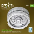 ResKit Merkava Mk.4 damaged rubber-tyred road wheels (12 pairs) (3D Printed) for Meng / Hobby Boss
