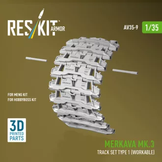   ResKit Merkava Mk.3 track set Type 1 (Workable) for Meng/HobbyBoss kit (3D Printed)
