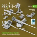 ResKit Merkava Mk.3 MG set, V2 (3 pcs) + machine gun mounts (3 pcs) for Meng/HobbyBoss kit (3D Printed)