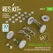 ResKit Kubelwagen typ.82 road wheels set (5 pcs) off-road tires w/front torsion bar V.2 (3D Printed) for Meng / Dragon / Tamiya