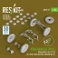 ResKit Kubelwagen typ.82 road wheels set (5 pcs) off-road tires w/front torsion bar V.2 (3D Printed) for Meng / Dragon / Tamiya