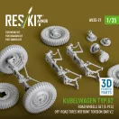 ResKit Kubelwagen typ.82 road wheels set (5 pcs) off-road tires w/front torsion bar V.2 (3D Printed) for Meng / Dragon / Tamiya