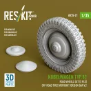 ResKit Kubelwagen typ.82 road wheels set (5 pcs) off-road tires w/front torsion bar V.2 (3D Printed) for Meng / Dragon / Tamiya