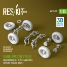 ResKit Kubelwagen typ.82 road wheels set (5 pcs) sand tires w/front torsion bar V.1 (3D Printed) for Meng / Dragon / Tamiya