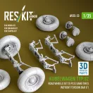 ResKit Kubelwagen typ.82 road wheels set (5 pcs) sand tires w/front torsion bar V.1 (3D Printed) for Meng / Dragon / Tamiya