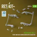 ResKit Merkava Mk.3 front and rear towing horns with chains for Meng/Hobby Boss kit (3D Printed)