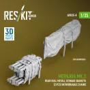ResKit Merkava Mk.3 rear hull metall storage baskets (2 pcs) w/workable chains for HobbyBoss kit (3D Printed)