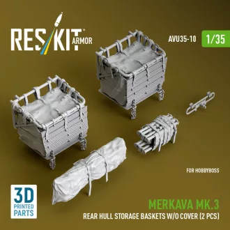   ResKit Merkava Mk.3 rear hull storage baskets w/o cover (2 pcs) for HobbyBoss kit (3D Printed)