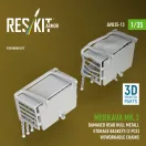 ResKit Merkava Mk.3 damaged rear hull metall storage baskets (2 pcs) w/workable chains for Meng kit (3D Printed)