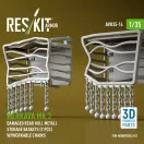 ResKit Merkava Mk.3 damaged rear hull metall storage baskets (2 pcs) w/workable chains for HobbyBoss kit (3D Printed)