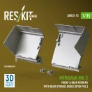 ResKit Merkava Mk.3 front & rear fenders with rear storage boxes (open pos.) for Meng kit (3D Printed)