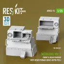 ResKit Merkava Mk.3 front & rear fenders with rear storage boxes (open pos.) for Meng kit (3D Printed)