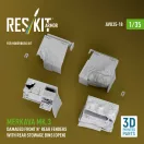 ResKit Merkava Mk.3 Damaged Front n' Rear fenders with Rear stowage bins (open) (3D Printed) for Hobby Boss