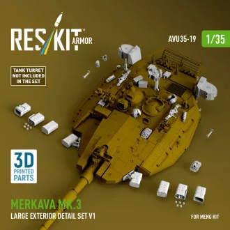   ResKit Merkava Mk.3 large exterior detail set V1 (3D Printed) for Meng