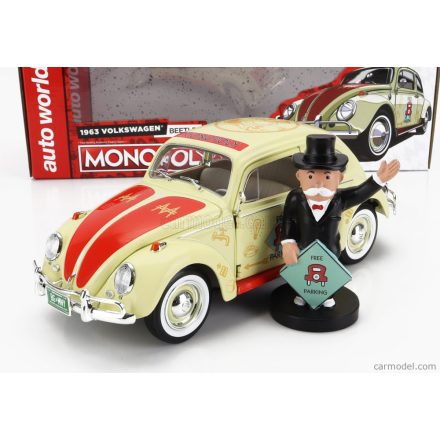 AUTOWORLD - VOLKSWAGEN - BEETLE 1963 WITH Mr. MONOPOLY FREE PARKING FIGURE