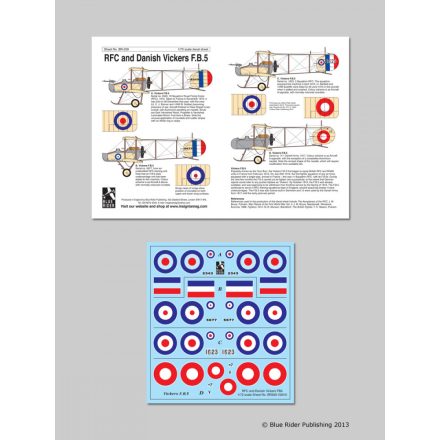 Blue Rider Publishing WW1 RFC/Danish Vickers FB5 matrica