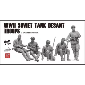   Border Model WWII Soviet Tank Desant Troops (5 pcs. Resin Figures) figura készlet