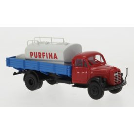   BREKINA BORGWARD B 4500 flatbed platform trailer, Purfina, with Aufsatz-tank, 1952