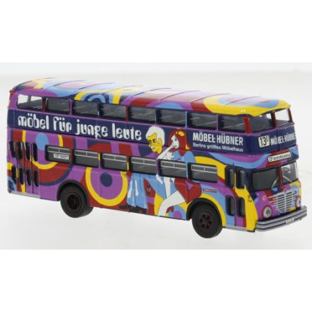BREKINA BÜSSING D2U double decker, BVG - Möbel Hübner, Pop-bus, 1960