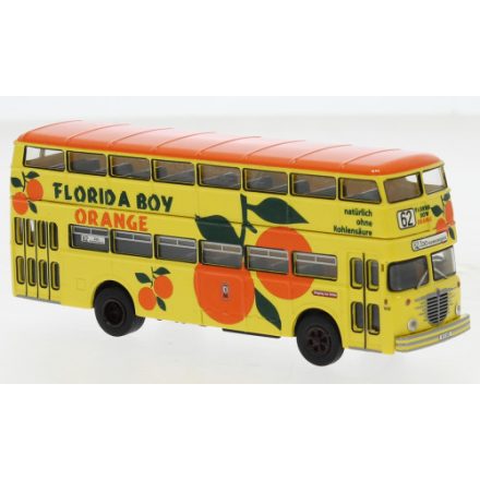 BREKINA BÜSSING D2U double decker, BVG - Florida Boy orange, Pop-bus, 1960