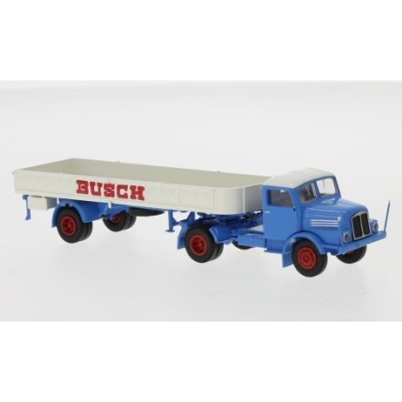 BREKINA IFA S 4000-1 flatbed platform trailer-SZ, Circus Busch, 1960