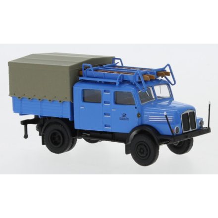 BREKINA IFA S 4000-1 Bautruppwagen, blue, German Post Studiotechnik, 1960