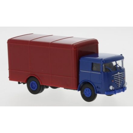 BREKINA BÜSSING LU 11 F box-wagon, blue/dark red, 1960