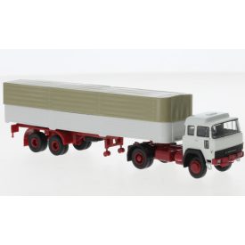   BREKINA Magirus 310 D 16 PP-trailer truck, light grey/dark red, 1974