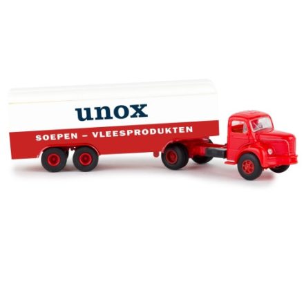 BREKINA BERLIET TLR 8, Unox (NL), box-wagon-SZ, 1950