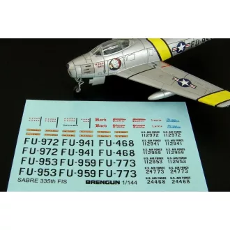   Brengun F-86F SABRE 335th FIS decal repülő makett kiegészítő