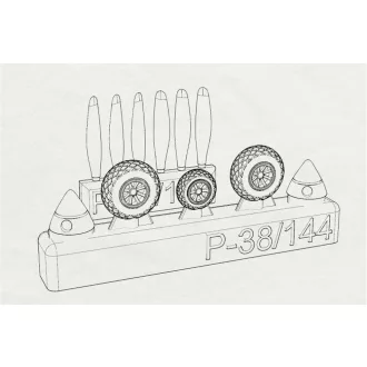   Brengun P-38 Wheels -proppelers (Fujimi kit) repülő feljavító