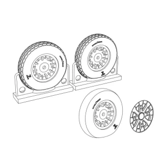  Brengun F4U Corsair Block Thread Wheels set repülő feljavító