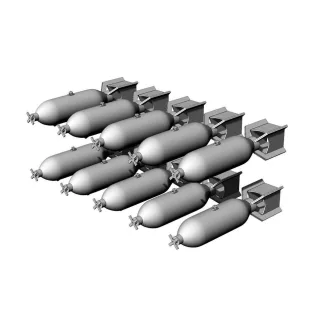   Brengun US GP 100lb AN-M30A1 bombs (10pcs) repülő makett kiegészítő